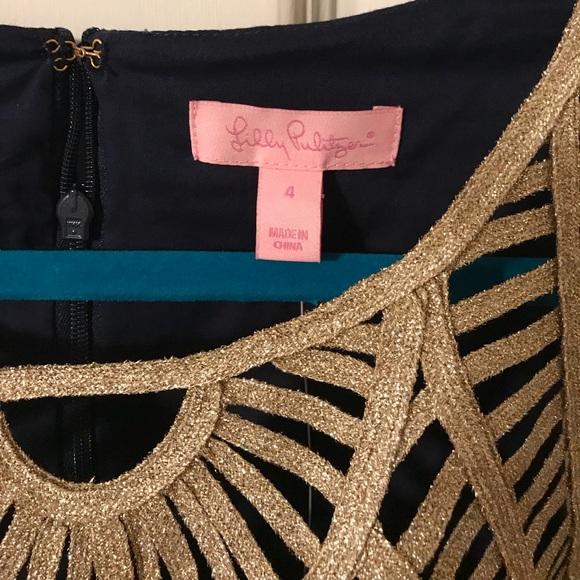 Lilly Pulitzer Navy Blue with Gold - Picture 2 of 5
